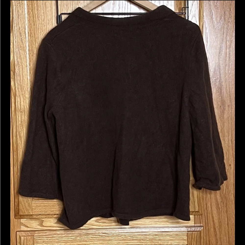 Tweeds Cardigan Womens XL** Lambswool Rabbit Hair Brown Single Button Modest - Picture 2 of 6